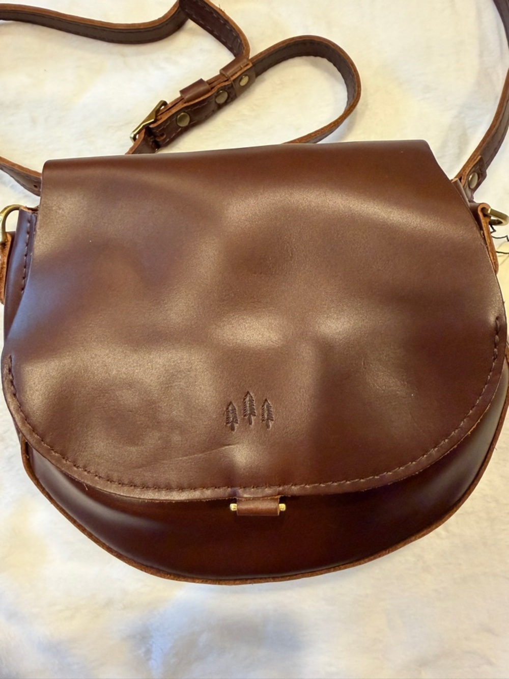 Portland Leather Brown Monaco Small Crossbody Bag - Picture 2 of 6